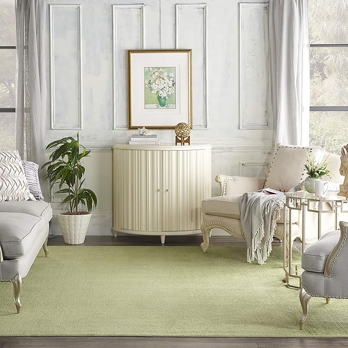 Nourison Home Nourison Essentials Green 10' x 14' Area Rug - Easy Clean, Non Shedding, Bed Room, Living Room, Dining Room, Kitchen (10' x 14')