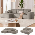 108” Modular Sectional Sofa, Cloud Sectional Couch with Deep Seat, Boneless Couches for Living Room Bedroom, Modern Modular L-Shape Sofa Couch with Chaise (LightGray, Left Facing Chaise)