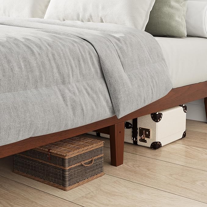 COLAMY 12 Inch Sturdy King Size Wood Platform Bed Frame, Easy Assembly Bed Frame with Wood Slat Support, No Box Spring Needed, Espresso