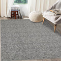 RUGSREAL Area Rug 5x7 Machine Washable Area Rug for Living Room Non-Slip Stain Resistant Modern Abstract Rug Contemporary Solid Throw Carpet Foldable Accent Floor Carpet for Dining Room, Grey