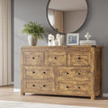 BORNOON 7-Drawer Dresser, Modern Wooden Storage Chest of Drawers, Dresser TV Stand, Wood Drawer Organizer with Metal Handles for Bedroom, Living Room, Hallway