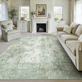 6x9 Washable Area Rug Sage Green Abstract Non Slip Soft Low Pile Rug for Living Room Bedroom Dining Room Office Neutral Modern Indoor Throw Carpet for Home Decor