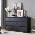 Aitjunz Modern 8 Drawers Dresser for Bedroom, 55" Wide Dressers & Chest of Drawers w/Curved Profile Design, Wood Mid Century Storage Dressers Organizer for Bedroom, Living Room, Black