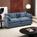 Ihanherry Cloud Sofa 77 Inch Loveseat, Modern Sectional Couch, 2-Seats Sofa for Living Room Bedroom and Apartment, Comfy Double Layer Upholstered Seat Cushion, Breathable Chenille Fabric, Blue