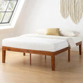 Mellow Naturalista Classic 16 Inch Solid Wood Platform Bed with Wooden Slats, Cherry, Full