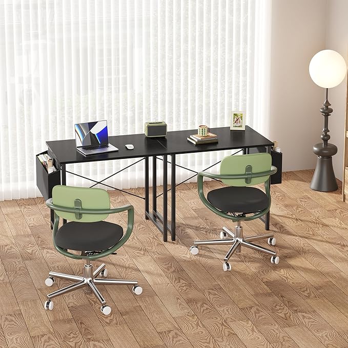 OLIXIS Computer Desk 31 Inch Home Office Desks for Small Spaces, Gaming Writing Study Work Table with Storage Bag and Headphone Hook for Bedroom, Black