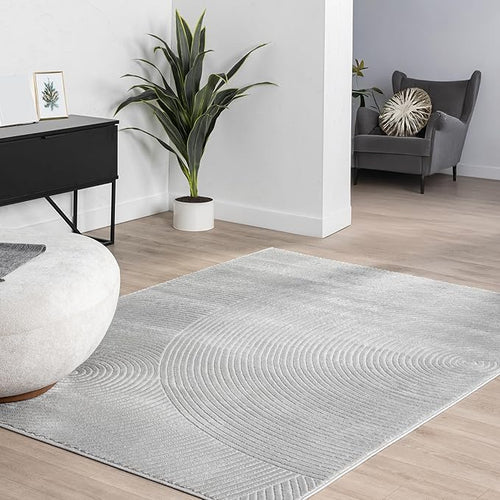 Abani Grey Area Rug for Living Room, Bedroom - Zen Reiki Pattern- 4 x 6 -Durable & Easy to Clean