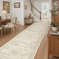 Soalmost Runner Rug 3x10 Washable Non-Slip Hallway Runner Rugs for Kitchen Bathroom Laundry Room Beige Vintage Floor Carpet Runners for Hallways Entryway