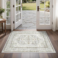 Rugs for Entryway, 2X3 Washable Kitchen Rugs Non Slip Indoor Door Mat Stain Resistant Small Low-Pile Throw Carpet for Bathroom Bedroom(2x3,Blue＆Beige)