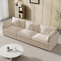 Modular Sectional Sofa, 111.5 Inch I-Shaped Cloud Sofa with Deep Seat Chenille Sofa with Cushions, Three-Self Sectional Sofa for Living Room Apartment,Light Coffee