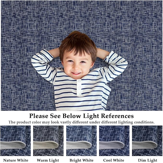 RUGSREAL 2x6 Runner Rug Washable Kitchen Runner Rug Modern Abstract Runner Mat for Hallway Contemporary Solid Rug Non-Slip Foldable Aesthetic Accent Floor Carpet for Living Room Bedroom, Blue