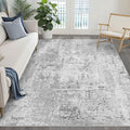 5x7 Area Rug Living Room: Washable Large Neutral Rug Abstract Soft Modern Stain Resistant Indoor Floor Non-Slip Carpet for Bedroom Nursery Kids Office Playroom Dining Room Under Table Home- Light Gray