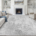 10x14 Area Rugs Living Room: Washable Large Neutral Rug Abstract Soft Modern Stain Resistant Indoor Floor Non-Slip Carpet for Bedroom Nursery Kids Office Playroom Dining Room Under Table- Light Gray