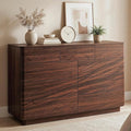 ACCOHOHO 9 Drawer Dresser for Bedroom, 52" Wide Modern Wood Dresser with Hidden Handle Drawers, Large Storage Chest of Drawers, TV Stand for Living Room & Hallway, Curved Profile Design, Dark Walnut
