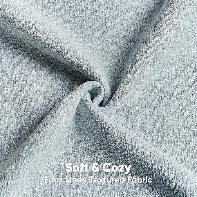 HAUSSY Dusty Blue Throw Pillow Covers 26x26 Inch Set of 2,Boho Decorative Faux Linen Throw Pillows Cozy Farmhouse Accent Cushion Covers,Home Decor for Couch Sofa Bed Living Room