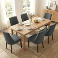 Wooden Dining Chairs Set of 6, Upholstered Farmhouse Fabric Dining Room Chair, Mid Century Kitchen Chair for Restaurant & Cafe, Dark Grey
