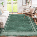 Garvee Scalloped Modern Christmas Area Rug 8x10 Washable Rug for Living Room, Non-Slip Soft Carpet for Bedroom, Scalloped Low-Pile Christmas Print Accent Rug for Dining Room Home Office, Green