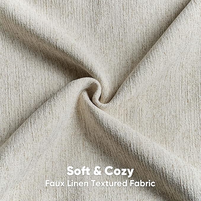 HAUSSY Natural Linen Throw Pillow Covers 18x18 Inch Set of 2,Boho Decorative Faux Linen Throw Pillows Cozy Farmhouse Accent Cushion Covers,Home Decor for Couch Sofa Bed Living Room
