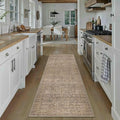 PureCozy 2x6 Runner Rug Non Slip Brown Machine Washable Hallway Kitchen Vintage Distressed Carpet Indoor Small Long Low Pile Thin Bedroom Bathroom Retro Accent Throw Rug Laundry Living Room