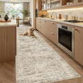 Soalmost Runner Rug 3x10 Washable Non-Slip Hallway Runner Rugs for Kitchen Bathroom Laundry Room Brown Vintage Floor Carpet Runners for Hallways Entryway