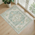 Floral Rugs for Entryway, 2X3 Washable Kitchen Rugs Non Slip Indoor Door Mat Stain Resistant Small Low-Pile Throw Carpet for Bathroom Bedroom(2x3,Green)