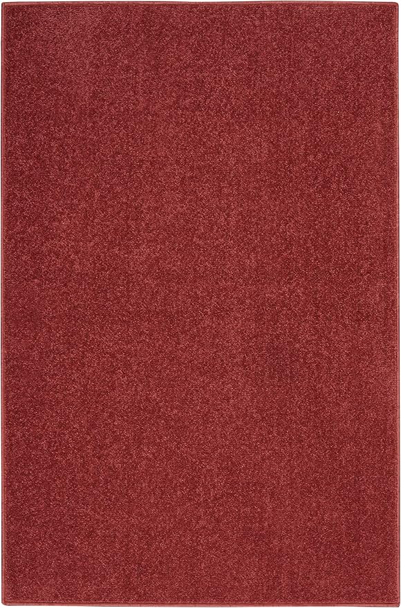 Nourison Home Nourison Essentials Brick Red 2' x 4' Area Rug - Easy Clean, Non Shedding, Bed Room, Living Room, Dining Room, Kitchen (2' x 4')