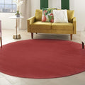 Nourison Home Nourison Essentials Brick Red 8' x Round Area Rug - Easy Clean, Non Shedding, Bed Room, Living Room, Dining Room, Kitchen (8' x Round)