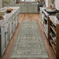 2x6 Washable Floral Hallway Runner Rug Kitchen Vintage Low Pile Non Slip Area Rug Soft Stain Resistant Carpet Distressed Door Mat Entryway Bedroom Living Room Indoor Stair