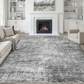 9x12 Area Rug Living Room: Washable Large Neutral Black Rug Abstract Soft Modern Stain Resistant Indoor Floor Non-Slip Carpet for Bedroom Nursery Kids Office Playroom Dining Room Under Table Home