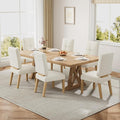 HOMRELEXA Wooden Dining Chairs Set of 6, Dining Room Chairs with Wood Legs, Cloud-Like Cushion & Reinforcement Structure Design for Kitchen/Living Room/Restaurant, Easy Assembly