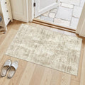 Soalmost 2x3 Washable Rugs for Kitchen, Floor, Entryway, Powder Room Small Area Rug Non-Slip Vintage Low Pile Throw Door Mat Beige/Gray