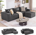 Weture 107.4" Cloud Couch Sectional, Modular Sofa with Deep Seat, Plush Corduroy L Shaped Boneless Couch, Convertible Sectional Couches for Living Room, 4Seat, Darkgrey