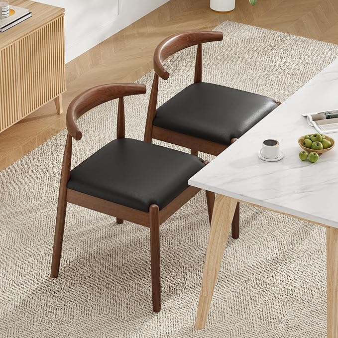 Soohow Dining Chairs Set of 2, Mid Century Modern Kitchen & Dining Room Chairs for Dining Room,Dining Table Chairs with Solid Wood Legs