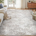 Art&Tuft Washable Rugs 8x10, Anti-Slip Backing Abstract 8x10 Area Rugs, Stain Resistant Rugs for Living Room, Foldable Large Area Rug(8'x10',Brown Grey)