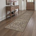 2x8 Brown Washable Vintage Runner Rug for Living Room Long Floral Non Slip Runner Area Rug Modern Low Pile Stain Resistance Carpet Doormat Hallway Kitchen Stair Bedroom Bathroom