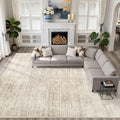 10x13 Area Rug Living Room: Washable Large Neutral Beige Rug Abstract Soft Modern Stain Resistant Indoor Floor Non-Slip Carpet for Bedroom Nursery Kids Office Playroom Dining Room Under Table Home