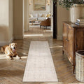 2x6 Washable Neutral Hallway Runner Rug Kitchen Beige Modern Low Pile Non Slip Area Rug Soft Floral Stain Resistant Carpet Distressed Door Mat Entryway Bedroom Living Room Indoor Stair