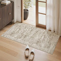 Soalmost 2x4 Washable Rugs for Kitchen, Floor, Entryway, Powder Room Small Area Rug Non-Slip Vintage Low Pile Throw Door Mat Brown