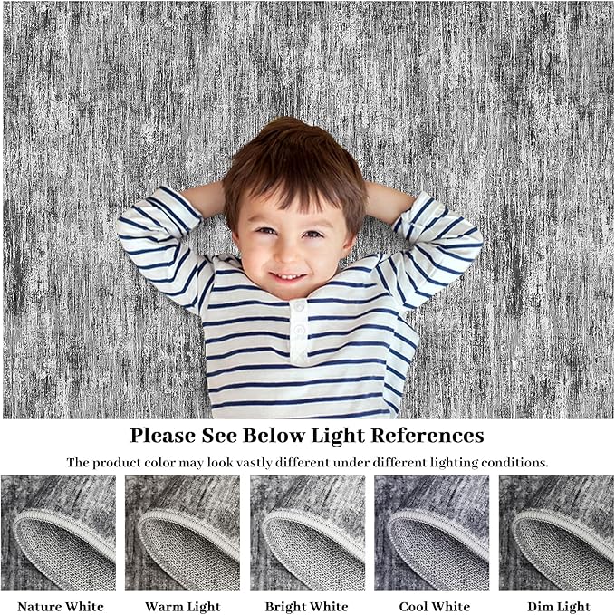 RUGSREAL 2x6 Runner Rug Washable Kitchen Runner Rug Modern Abstract Runner Mat for Hallway Contemporary Solid Rug Non-Slip Foldable Aesthetic Accent Floor Carpet for Living Room Bedroom, Ivory/Grey