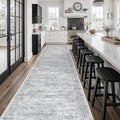 Soalmost Hallway Runner 3x14 - Runner Rugs 14ft Washable Entryway Rug Vintage Kitchen Runners Non Slip Indoor Rug Farmhouse Carpet Runner for Bathroom Living Room Bedroom, Grey