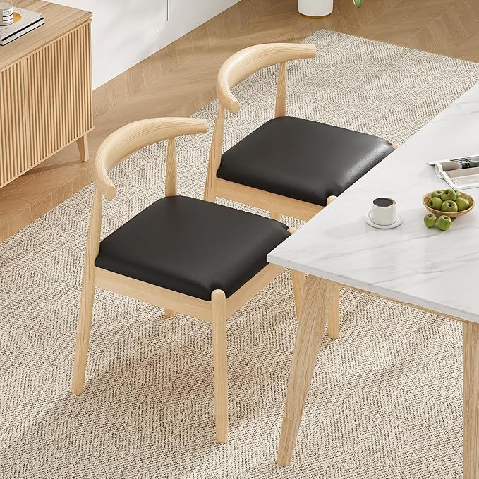 Soohow Dining Chairs Set of 2, Mid Century Modern Kitchen & Dining Room Chairs for Dining Room,Dining Table Chairs with Solid Wood Legs