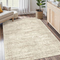 Soalmost 4x6 Area Rugs for Living Room, Vintage Washable Rugs for Dining Room, Bedroom, Home Office Decor, Non-Slip Beige Carpet Thin Rug