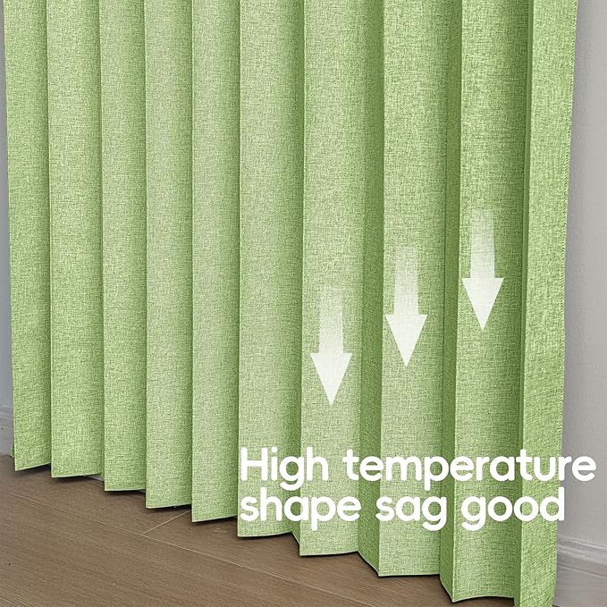 Jilron Accordian Door Curtain, 100% Blackout Folding Magnetic Doorway Curtains,Linen Style Closet Doors,for Room Divider,Privacy Protection（W72 x L78,Green,1 Panel）