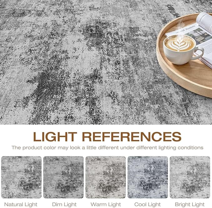 Area Rugs 9x12 Living Room: Washable Large Abstract Neutral Modern Soft Rugs Stain Resistant Indoor Floor Non-Slip Accent Carpet for Bedroom Nursery Playroom Office Dining Room Home House Decor