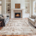 Art&Tuft 6x9 Area Rugs, Anti-Slip Backing Abstract Area Rug 6x9, Stain Resistant 6x9 Rugs for Living Room, Foldable Machine Washable Area Rug(6'x9', Rust)