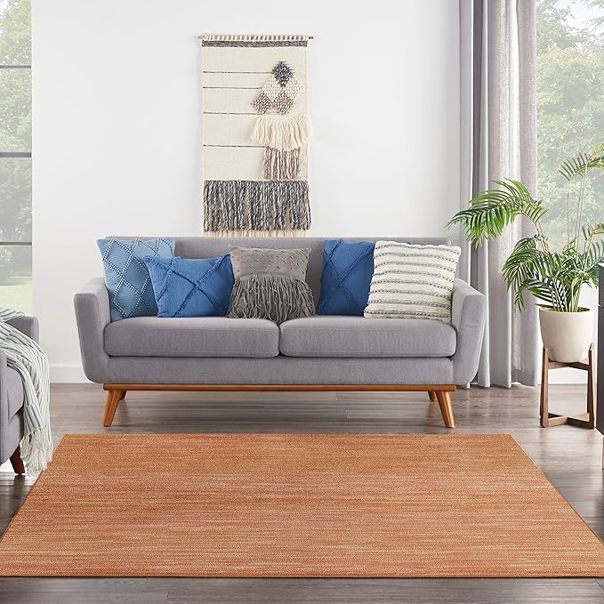 Nourison Home Nourison Essentials Rust 9' x Square Area Rug - Easy Clean, Non Shedding, Bed Room, Living Room, Dining Room, Kitchen (9' x Square)
