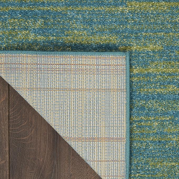 Nourison Home Nourison Essentials Blue Green 4' x 6' Area Rug - Easy Clean, Non Shedding, Bed Room, Living Room, Dining Room, Kitchen (4' x 6')