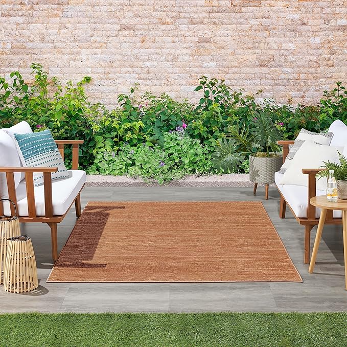 Nourison Home Nourison Essentials Rust 4' x 6' Area Rug - Easy Clean, Non Shedding, Bed Room, Living Room, Dining Room, Kitchen (4' x 6')