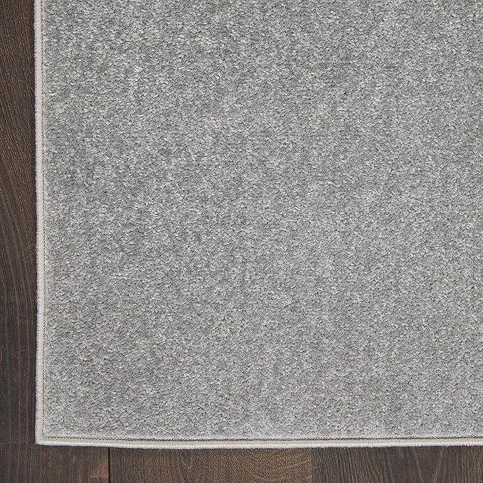 Nourison Home Nourison Essentials Silver Grey 2'2" x 12' Area Rug - Easy Clean, Non Shedding, Bed Room, Living Room, Dining Room, Kitchen (12' Runner)