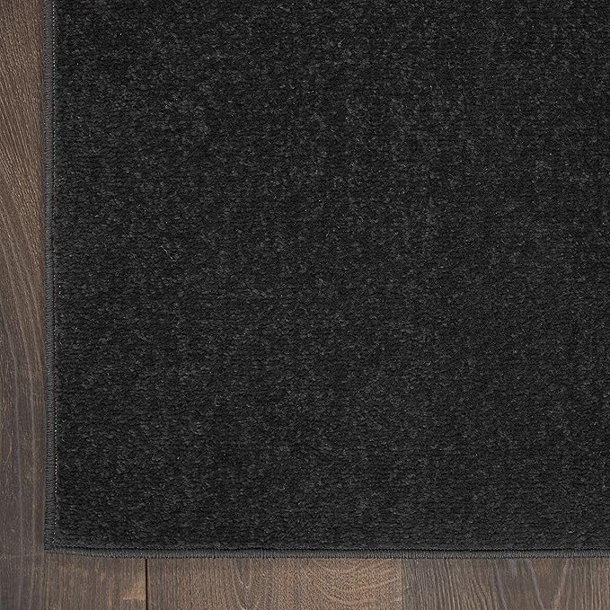Nourison Home Nourison Essentials Black 7' x 10' Area Rug - Easy Clean, Non Shedding, Bed Room, Living Room, Dining Room, Kitchen (7' x 10')